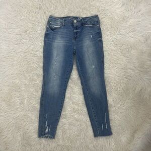 Seven7 Womens Size 14 Skinny Mid Rise Distressed leggings Denim Jeans